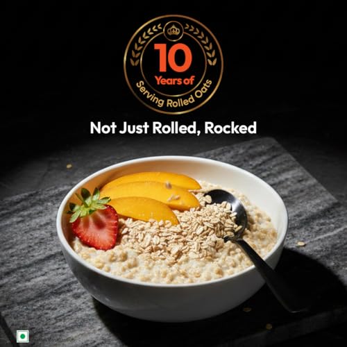 Image of True Elements Rolled Oats 1.2kg (Pack of 4) | 100% Whole Grain | High Fiber & Protein | Healthy Breakfast Cereal | Jumbo Oats useful for oatmeal | Diet Food for Weight Management