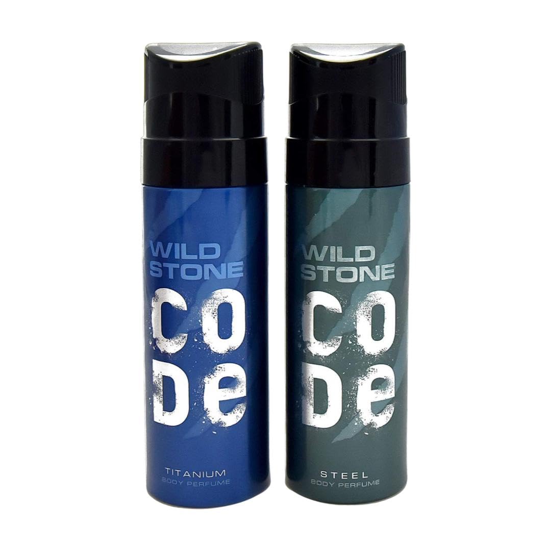 WILD STONE CODE Steel & Titanium Combo For Men, Liquid Perfume, 240 Ml