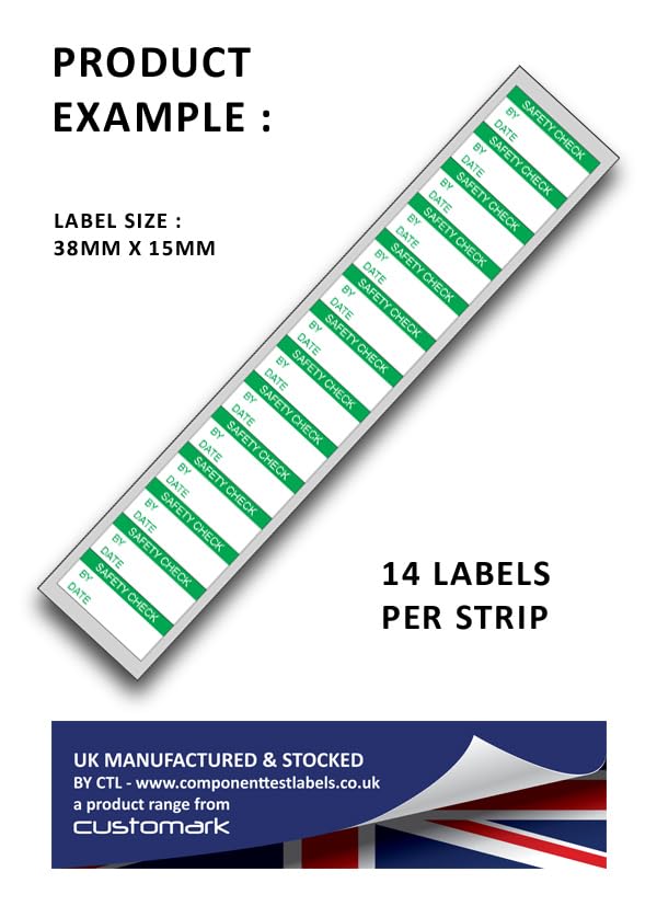 Safety Check - Vinyl/Nylon Cloth 38mm x 15mm Labels Stickers - Price per Pack of 140 Labels (P/NO. 7824025AMZ) - Image 3