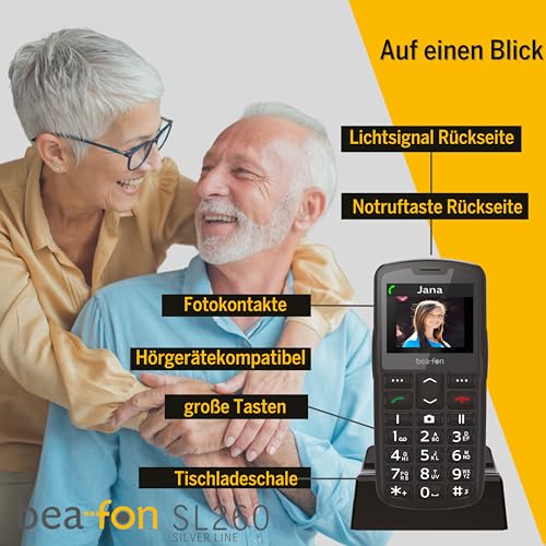 Beafon SL260 Knapptelefon med SOS och Hörlurskompatibilitet