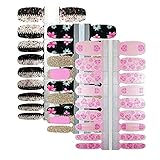 BornBeauty Nail Polish Stickers 3 Sheets Spring Pink Flowers Adhesive Nail Art Wraps Decals Manicure...