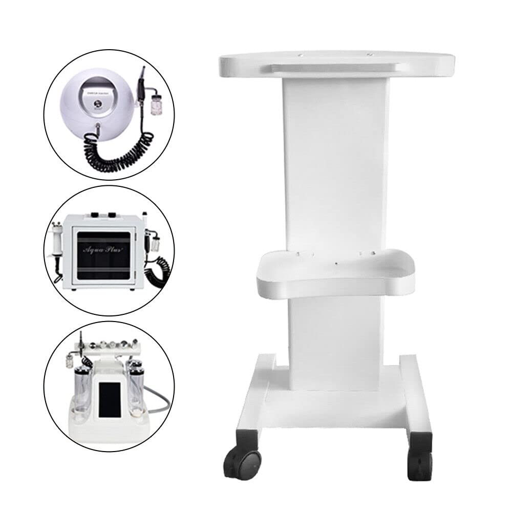 Chariot de Salon de Beauté Mobile Support Instruments de Beauté Multifonction à Roulettes Blanc