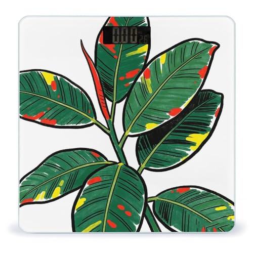 Báscula digital de baño Tropical Leaf con pantalla LCD miniatura 1