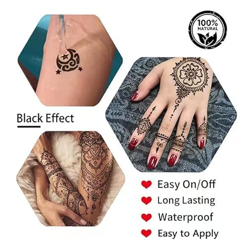 Temporary Tattoo Kit, Tattoo Paste Cone Diy Art Tattoos Painting With Free Adhesive Stencils #TOP3