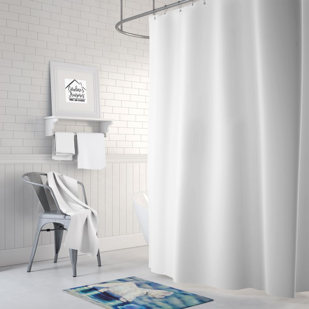 Caroline's Treasures 7334RUG Misty Westie Machine Washable Memory Foam Mat, Bathroom Rug, Non-Slip Bath Mat, Durable Thick Washable Rugs for Kitchen, Bathroom Quick Dry, Decorative Artwork,