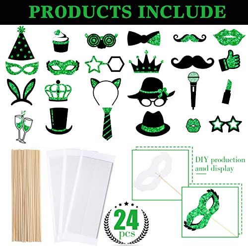 Zonon 24 Pieces Funny Photo Booth Props:Halloween,Christmas,Family Reunion, Class Reunion, Birthday, Weddings, Prom Disco Mardi Gras Party Supplies - Mix of Hats, Lipstick, Tie - Image 5