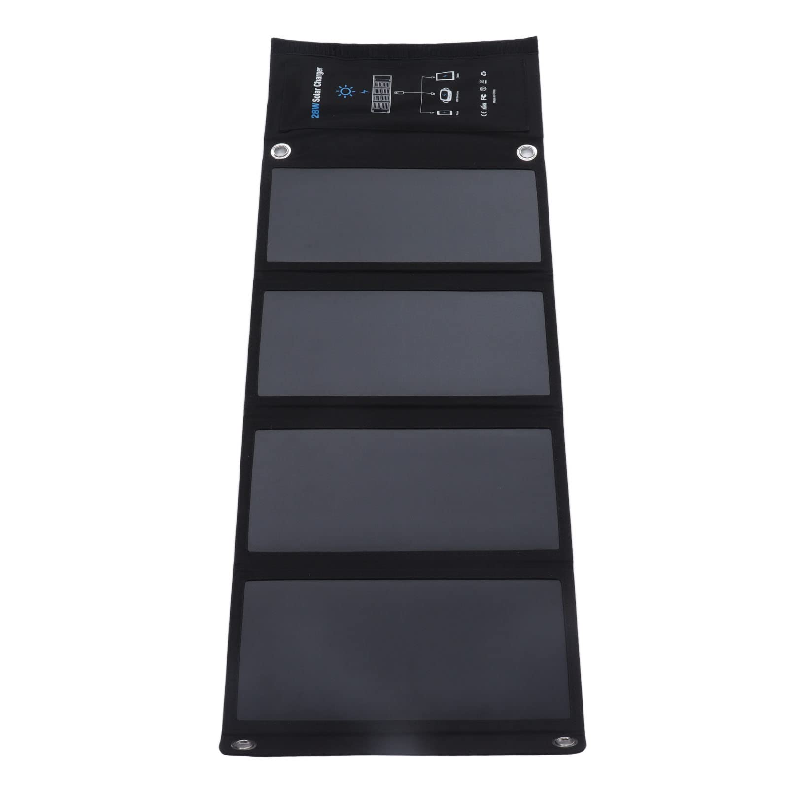 Ładowarka słoneczna, DC5V 28W Przenośna ładowarka do telefonu słonecznego Wodoodporna ładowarka do paneli słonecznych o wysokiej wydajności Solar Power Bank Zewnętrzny zestaw akumulatorów na zewnątrz