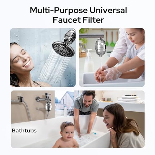 Image of CostarMatter 17 Stage Tap Filter Shower Head for Hard Water, Hard Water Softener for Indian Water Quality, Removes Chlorine & Heavy Metals, Anti Hair Fall Skin Care Shower Filter with 1 Cartridge