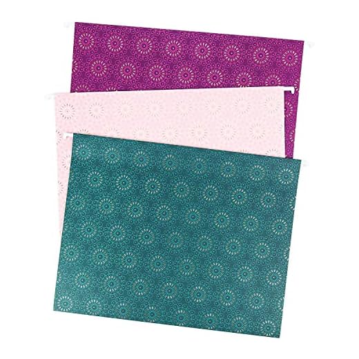 U Brands Fleuri Fashion Hanging File Folders, Letter Size, Assorted Colors, 12 Pack, 4157U01-12