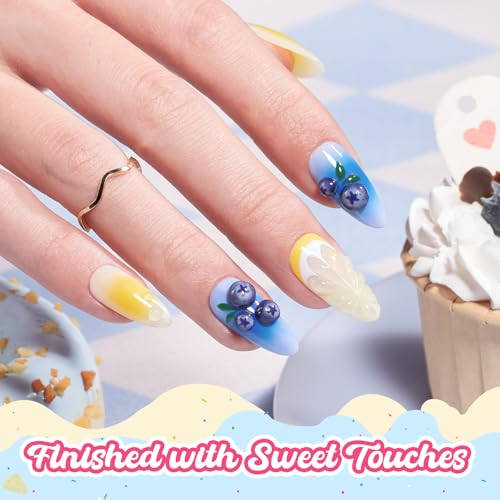 Image of Beetles Blue Gel Nail Polish - Taste of Summer Blueberry Smoothie Pastel Blue Gel Polish, Same Color Same Bottle, Soak Off UV LED Lamp Pastel Nails Art, Long-Lasting Manicure Salon DIY Summer Nails