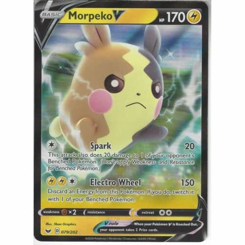 Morpeko V 079/202 Ultra Rare Pokemon Card (Sword & Shield) + TitanCards® Toploader