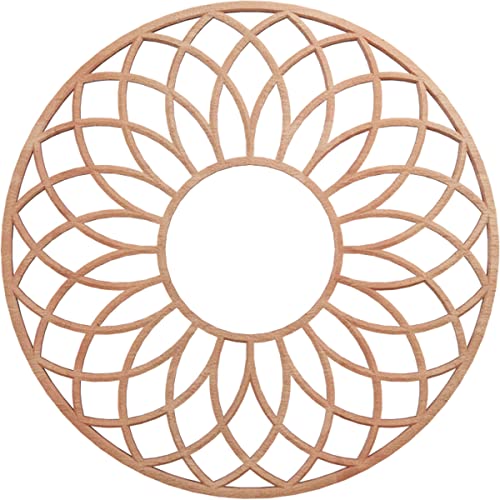 Image of Ekena Millwork 16 inchOD x 5 1 /2 inchID x 1 /4 inchT Cannes Wood Fretwork Pierced Ceiling Medallion, Cherry