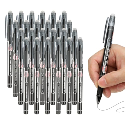PATIKIL Bolígrafo Gel Borrable 0.5mm Paquete 24 Unidades Negro miniatura 1