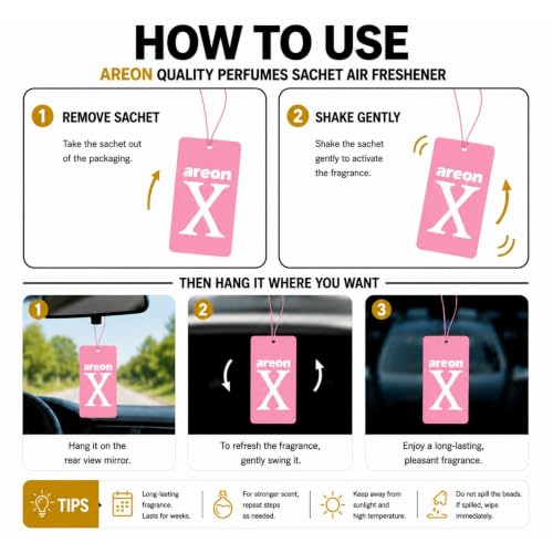 Image of AREON X Pink Lilac Paper Hanging Car Air Freshener - Pack of 12