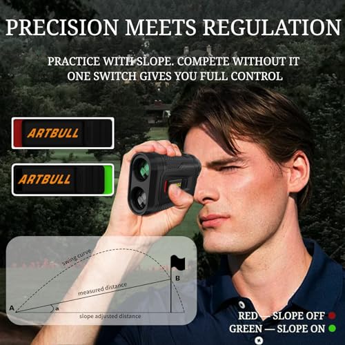 Image of 7 in 1 Golf Laser Rangefinder 6X Magnification with Slope Switch Built-in Magnet, Flag Lock Vibration, USB-C Rechargeable