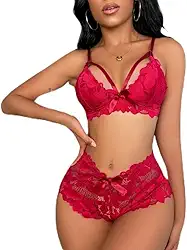 Conjunto de lingerie sexy para mulheres, sutiãs sem fio e calcinha de renda floral de cintura alta, 2 peças, sem aro, roupas íntimas