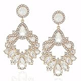 VANGETIMI Fashion Rhinestone Statement Drop Dangle Earrings Large Colorful Crystal Chandelier Earrings for Women Bridal Wedding Party Prom