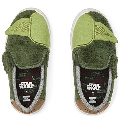 TOMS unisex-adult Toms X Star Wars Olive Yoda Print Terry Cl Tiny Luca Slip-on 100145262