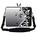 15 15.6 inch Gray Black Swirl Design Laptop Sleeve Bag Carrying Case with Hidden Handle & Adjustable Shoulder Strap for 14" 15" 15.6" Apple Macbook, Acer, Asus, Dell, Hp, Sony, Toshiba, and More