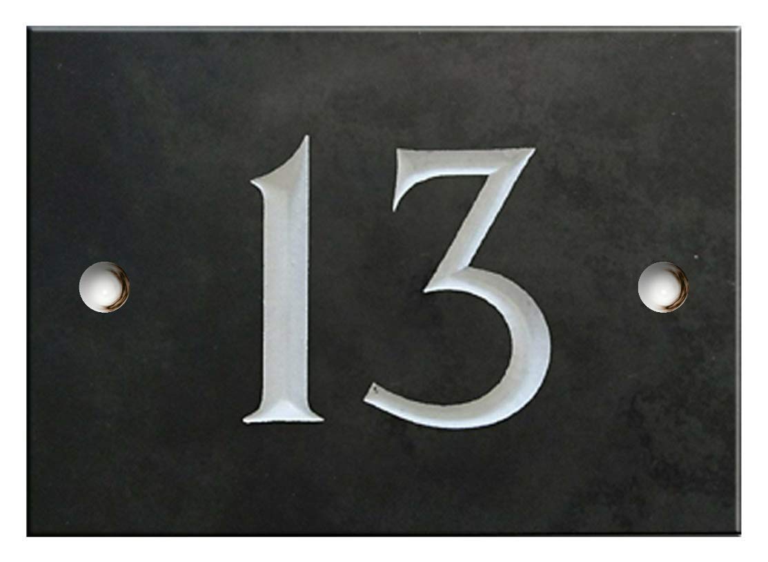 Engraved Slate House Number Sign - 1 to 99 (Select Your Number here) - Number 13 (Same Day Dispatch by 1st Class Post!!!) โ image 1