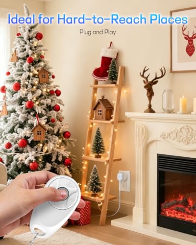 Image of Remote Control Outlet,Greencycle Remote Light Switch and 4 Plugs,Wireless Light Switch,500ft Range,No Wiring Needed,15A /1875W for Household Appliances,FCC Certified,White