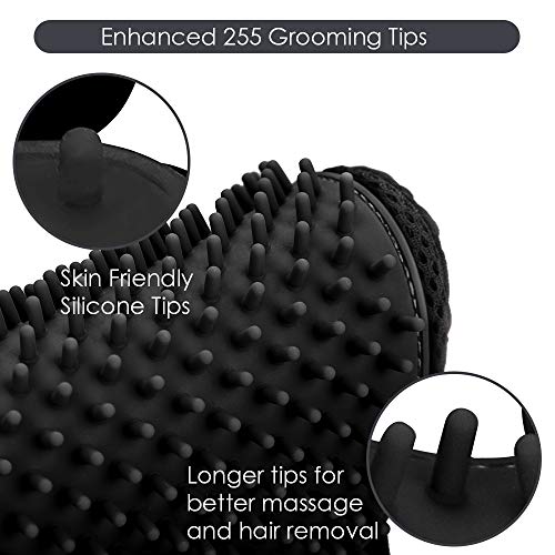 Upgrade Version Pet Grooming Glove – Gentle Deshedding Brush Glove – Efficient Pet Hair Remover Mitt – Enhanced Five Finger Design – Perfect for Dog & Cat with Long & Short Fur – 1 Pair (Black) Upgrade Version Pet Grooming Glove – Gentle Deshedding Brush Glove – Efficient Pet Hair Remover Mitt – Enhanced Five Finger Design – Perfect for Dog & Cat with Long & Short Fur – 1 Pair (Black)