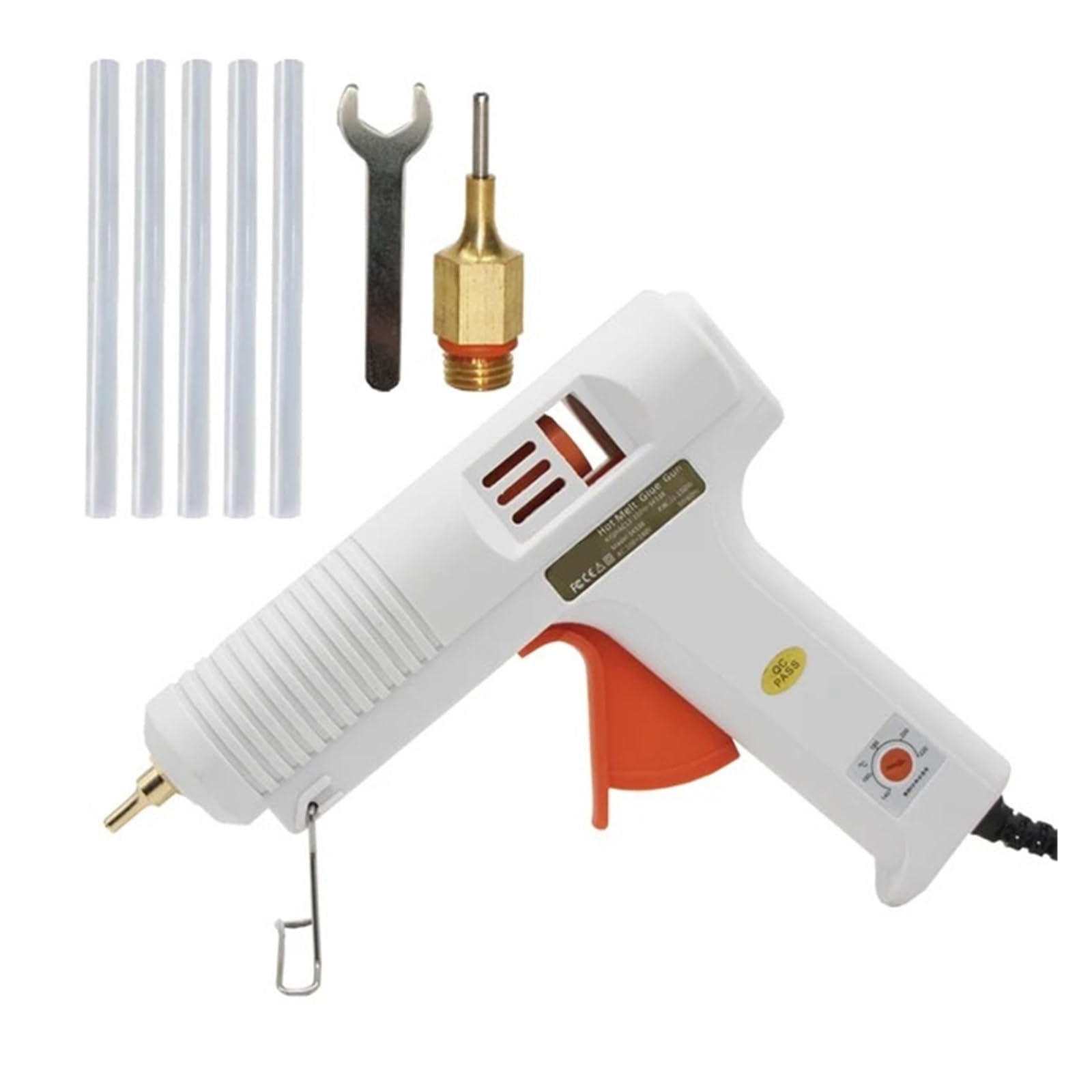 Heißklebepistole, 150 W, langer Düsendurchmesser 1 mm,3, kleine Blende, industrielle Klebepistole, DIY-Handwerk, Reparaturwerkzeuge(Glue gun 1.3x40mm)