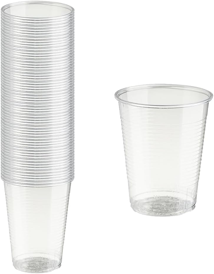Generico 500 Bicchieri trasparenti in Plastica per Acqua 166 CC 10 Confezioni da 100 pz Cadauna trasparente 166cc Bicchiere festa party casa