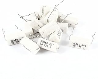 Aexit 15 Pcs Fixed Resistors 27 Ohm 5% axia-l Leaded Wire Wound Cement Single Resistors Resistors 5W