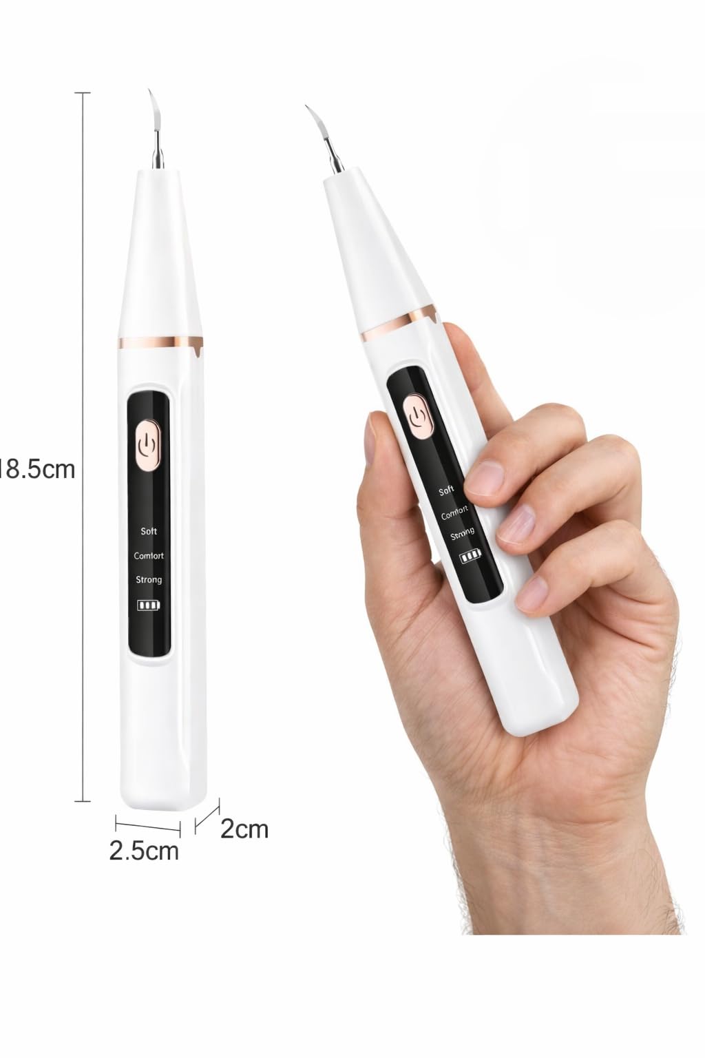 Kit De Limpieza Dental, Cepillo Dental Ultrasonico Portatil Para Limpieza Profunda, 2 Puntas Distintas, Con Guia De Uso, Luz Led.