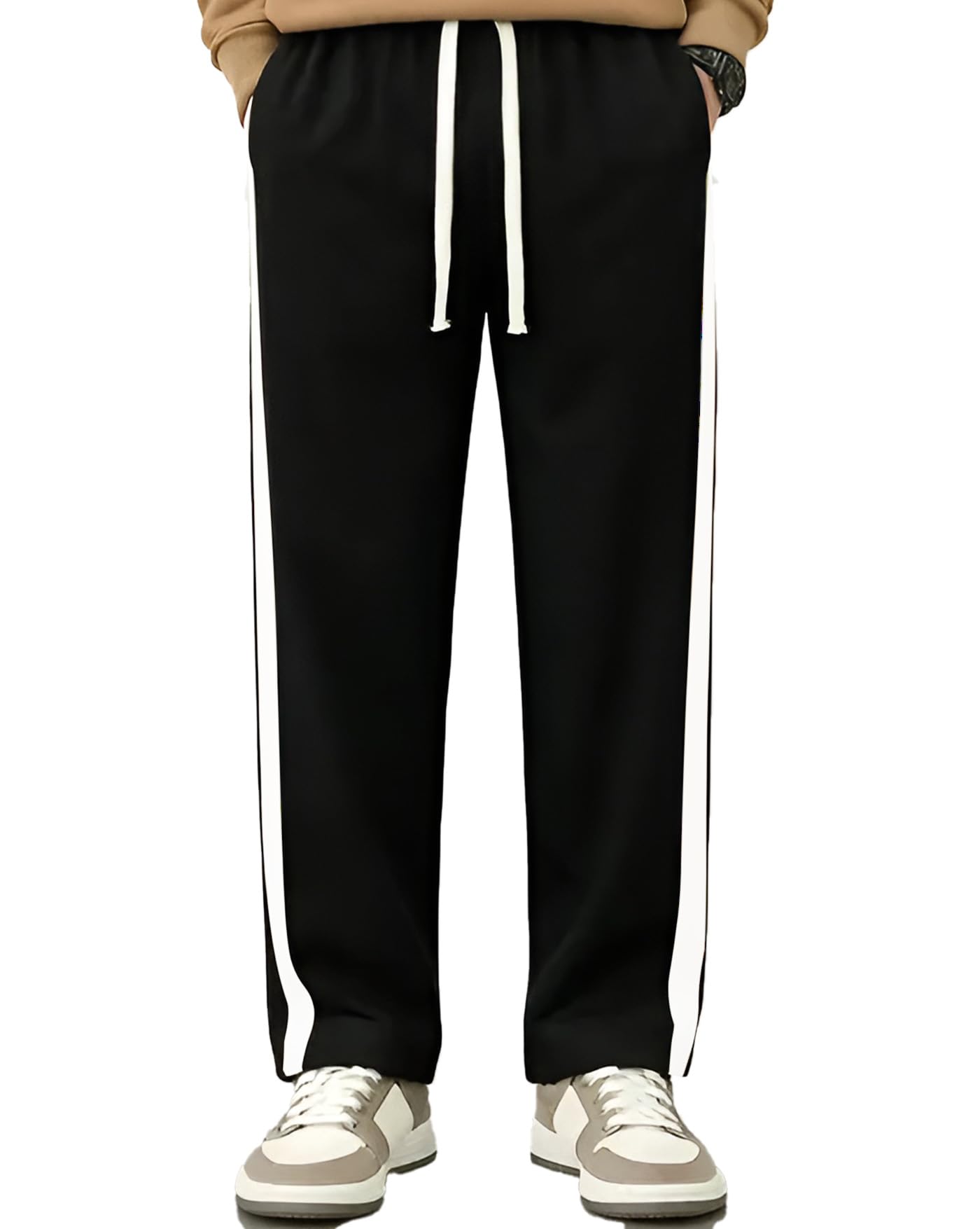 Affordable Track Pants for Mens with Straight Stripes Design-image-29