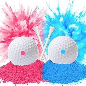 XiXiRan Gender Reveal Golfbal (1 Pink Ball en 1 Blue Ball, 2 Golf Tees) voor Gender Reveal Babyshower Rookbom…