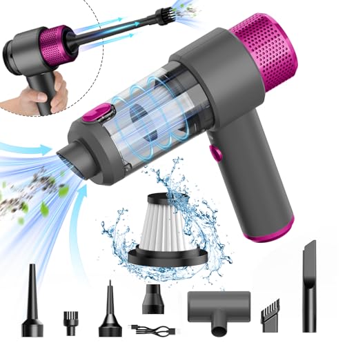 SWSTINLING Aspiradora de Mano inalámbrica, 15000 Pa, Recargable por USB, portátil, Ligera, miniaspiradora, 4000 mAh, aspiradora de Mano para Coche, hogar,Color Morado