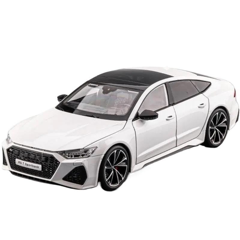 Alloy Body Detailed Interior 1:18 for AUDI RS7 Key Remote Control Version Alloy Sports Car Model Diecast Metal Racing Vehicle Sound Light Battery not included(White)