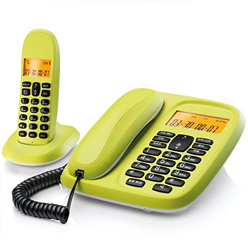 XHMCDZ Kit de teléfono Combinado de Bloqueo de Llamadas molestas e inalámbricas Teléfono inalámbrico Digital, Sub-máquina de Oficina, línea inalámbrica doméstica, uno para uno (Color : Verde)