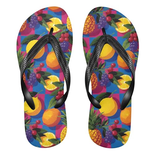 Flip Flop Sandals Art Fruits Print for Women Men Beach Outdoor XS