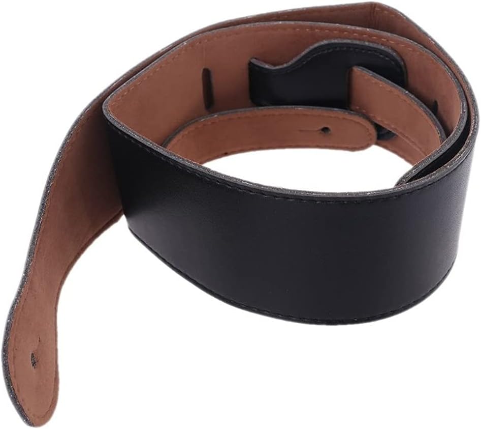 Adjustable Soft PU Leather Thick Strap for Electric Acoustic Guitar Bass Black Accessories