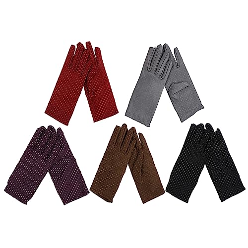 PartyKindom Sunscreen Gloves for Women 5 Pairs Set Fashionable Design for Riding Cycling and Outdoor Adventures Random