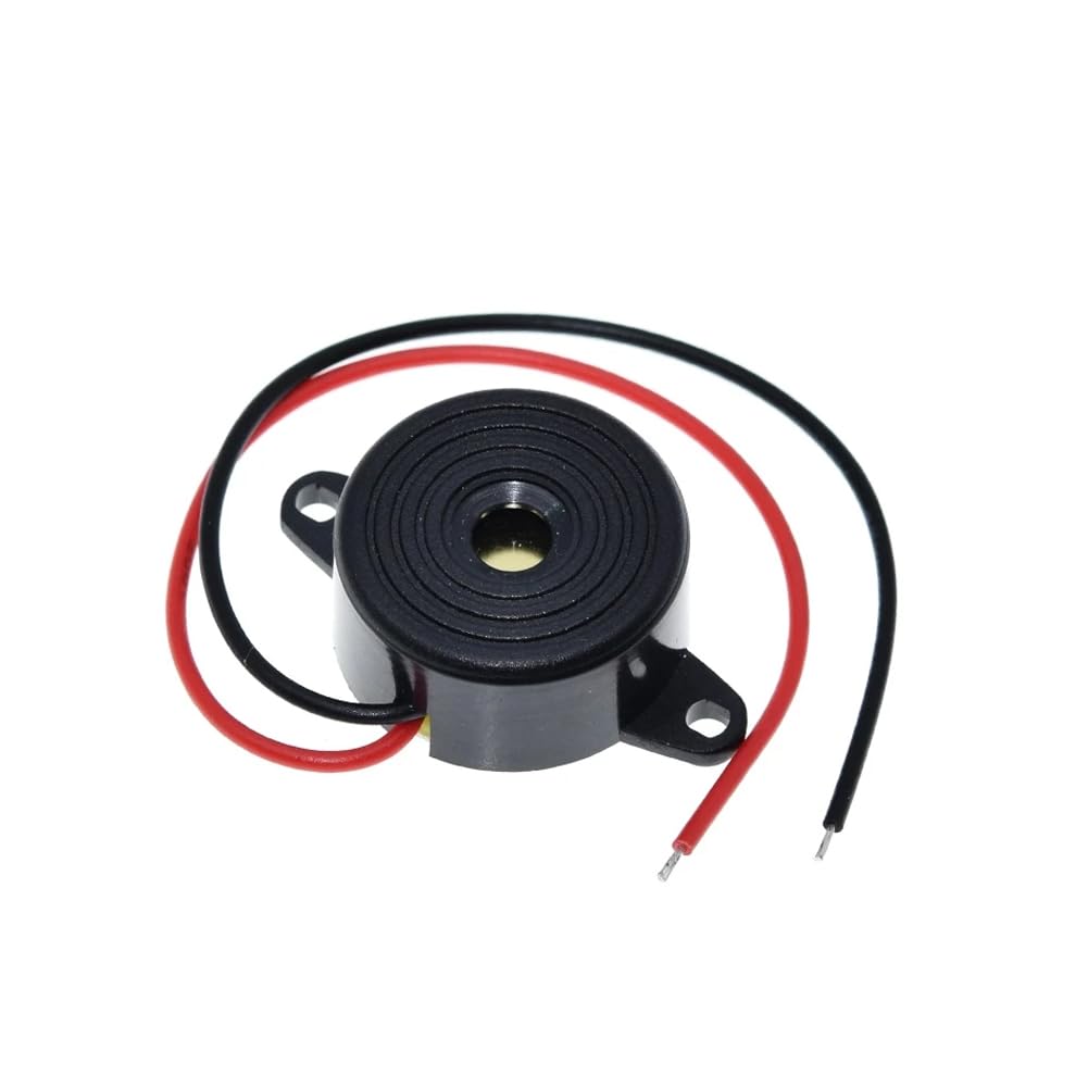 Buzzer Elettronico, Allarme Elettronico Diffusore di Suoni Continuo Altoparlante a Beep elettrico con Cavo Alto Decibel Alimentazione DC 12V Tono Forte Attivo Sirena Piezo Integrazione