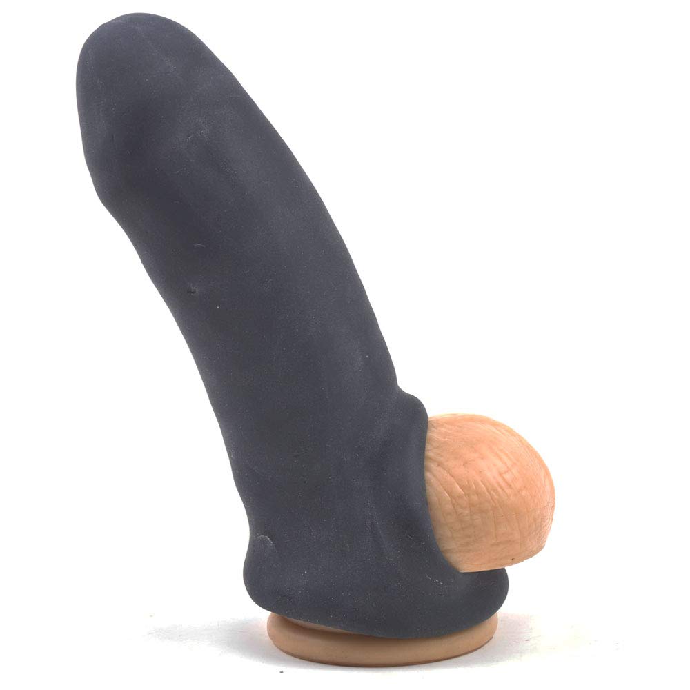 PleasureBoxxx Penis Sleeve Penis Extender Cock Ring, Black