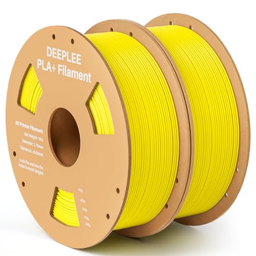 Image of PLA+ 1.75mm 3D Printer Filament, PLA Plus with Dimensional Accuracy + /- 0.02mm, Higher Strength and Toughness, Neatly Wound, No Clogging, Fits for Most FDM 3D Printers, 2 Pack 1kg Yellow