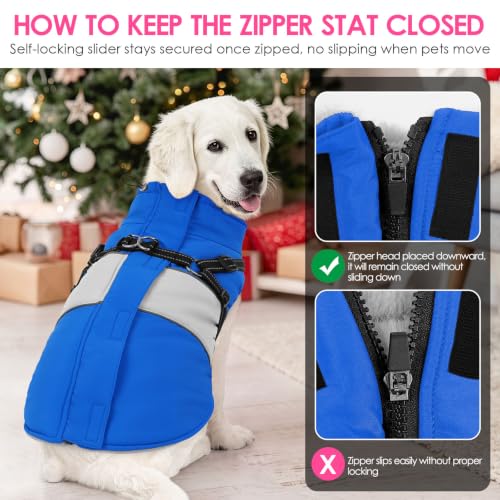 Image of AOFITEE Dog Coat Warm Dog Jacket with Harness Built in Pet Puffer Jacket XS