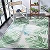 Safavieh Barbados Collection BAR590X Tropical Botanical Indoor/ Outdoor Area Rug, 6' 6" Square, Green/Teal