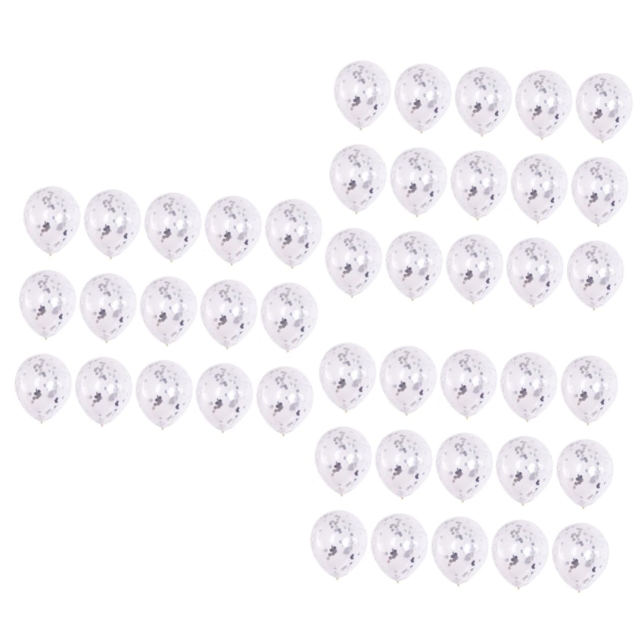 Toyvian 45pezzi Palloncini Trasparenti Con Glitter Per Decorazioni Di Compleanno e Matrimonio Accessori Festivi Per Feste Adatti Ogni Occasione Glitter Argento