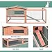 PawHut Rabbit Hutch 2-Story Bunny Cage, Guinea Pig Cage, Small Animal House with Slide Out Tray, for Indoor Outdoor, 61.5