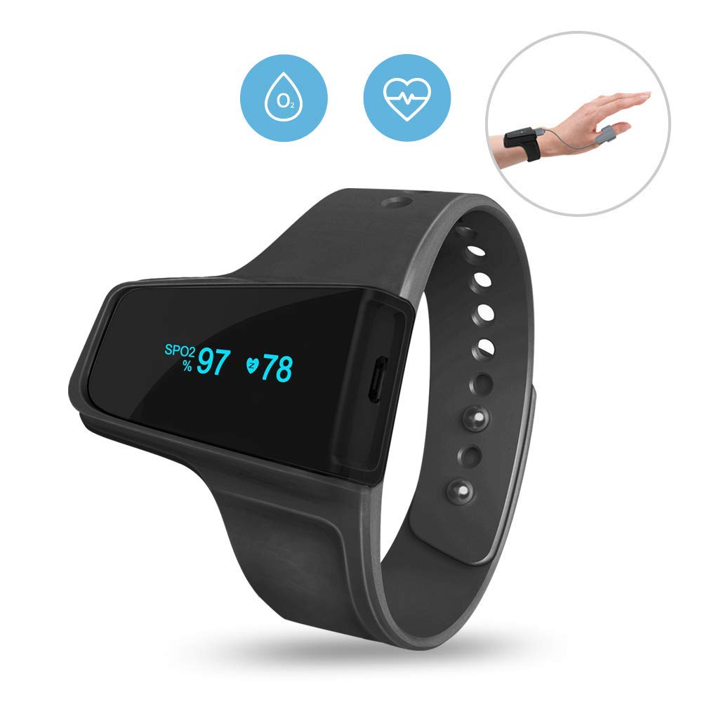 ViATOM Pulsoximeter mit Bluetooth, Sauerstoffsättigung Messgerät Finger und Handgelenk, tragbarer Schlafmonitor Blutsauerstoffmessgerät Finger mit Profi-APP&PC-Bericht