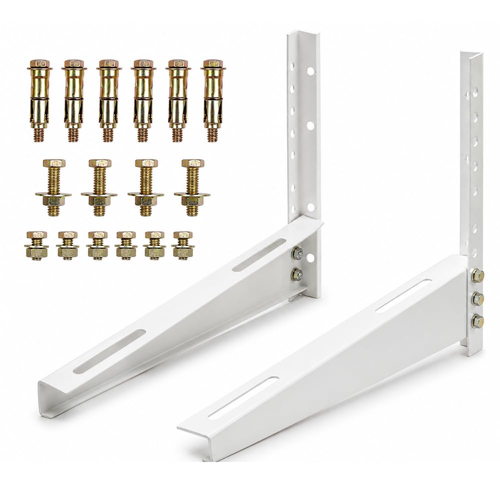 Heavy Duty Split AC Outdoor Wall Mount Bracket – Universal Steel Stand for Air Conditioner Condenser Unit with Complete Installation Hardware Kit ( Pack-2) (1)-image-38