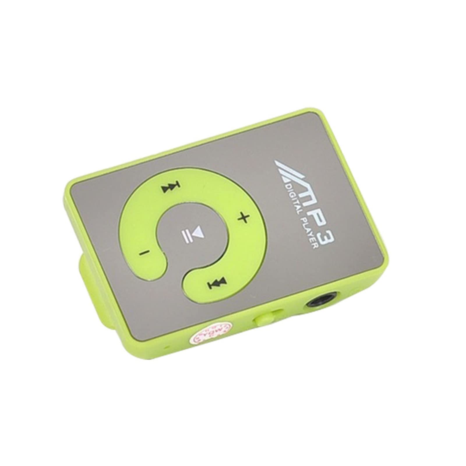 Portátil MP3 Player Puerto, Mini USB Ranura, con Enganche de Clip, Soporta hasta 32G Micro SD/TF,Verde