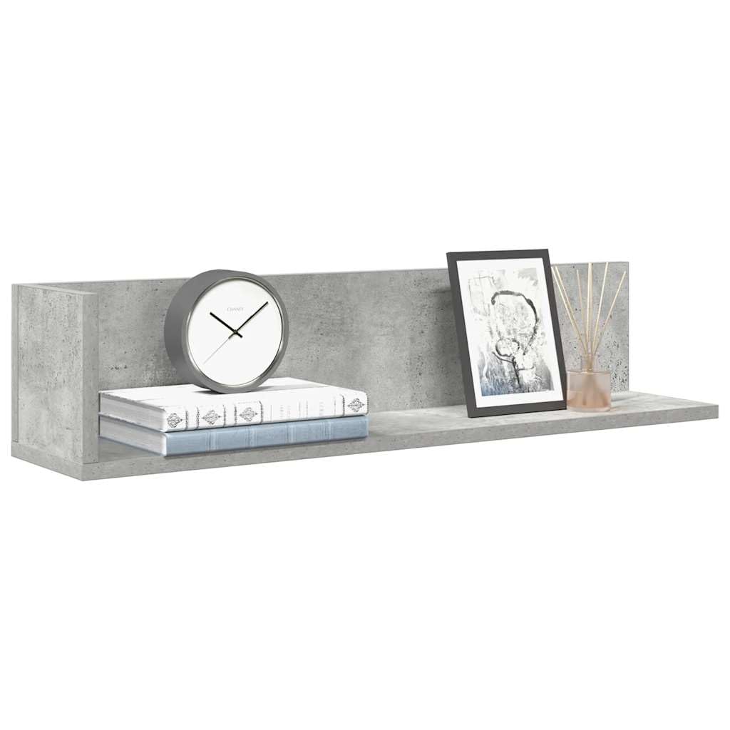 vidaXL Mensole a Muro 2pz Grigio Cemento 75x16,5x16,5 cm in Truciolato
