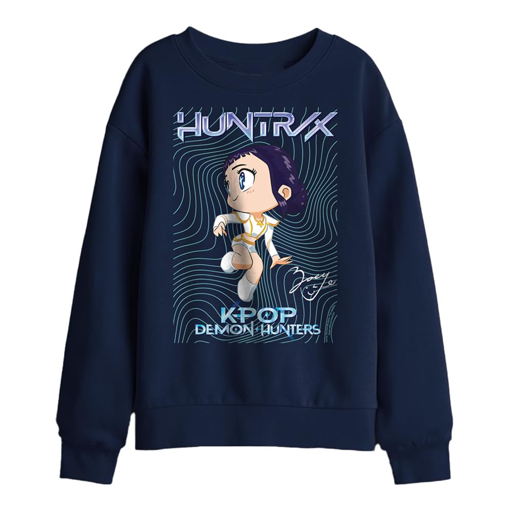 Kpop Demon Hunters Zoey Poster Kids Sweatshirt, Navy